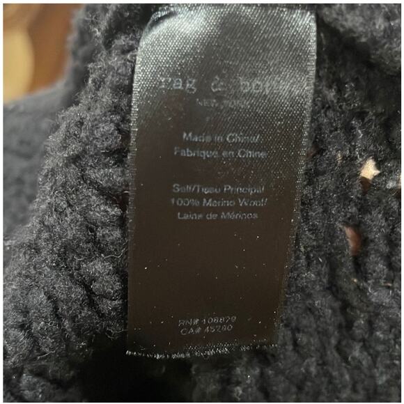 Rag & Bone black 100% merino wool sweater size small - Picture 7 of 8